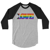 Progress LGBT Love 3/4 Sleeve Raglan Shirt
