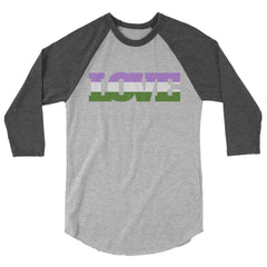 Genderqueer Love 3/4 Sleeve Raglan Shirt
