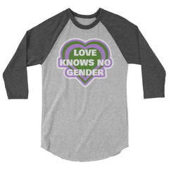 Love Knows No Gender Genderqueer 3/4 Sleeve Raglan Shirt