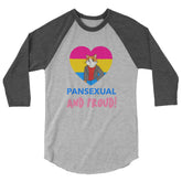 Pansexual And Proud 3/4 Sleeve Raglan Shirt