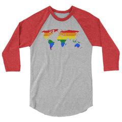 Gay Map 3/4 Sleeve Raglan Shirt