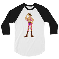 Gay Cowboy 3/4 Sleeve Raglan Shirt