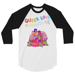 Queer Love Is Beautiful 3/4 Sleeve Raglan Shirt