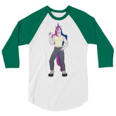 Bisexual Unicorn 3/4 Sleeve Raglan Shirt