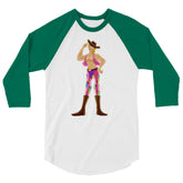 Gay Cowboy 3/4 Sleeve Raglan Shirt