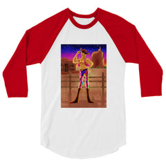 Gay Cowboy At Sunset 3/4 Sleeve Raglan Shirt