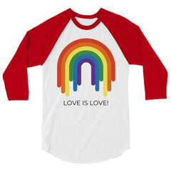 Love Is Love Rainbow 3/4 Sleeve Raglan Shirt