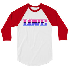 Omnisexual Love 3/4 Sleeve Raglan Shirt