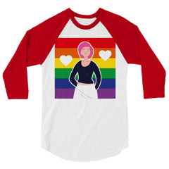 Queer Love Is Love Is Love 3/4 Sleeve Raglan Shirt