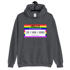 Hello My Pronouns Are Ze / Hir / Hirs Unisex Hoodie
