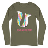 I Give Zero Fox Glitter Unisex Long Sleeve T-Shirt