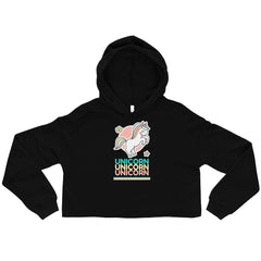 Unicorn Unicorn Unicorn Crop Hoodie