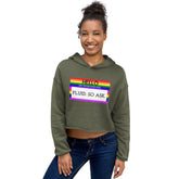 Hello My Pronouns Are Fluid. So Ask. Crop Hoodie