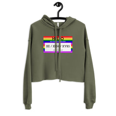 Hello My Pronouns Are Xe / Xem / Xyrs Crop Hoodie