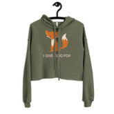 I Give Zero Fox Crop Hoodie