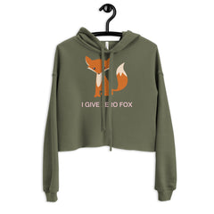 I Give Zero Fox Crop Hoodie