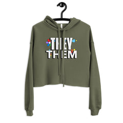 They / Them Crop Hoodie