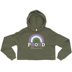 Proud Of Being Aromantic Crop Hoodie