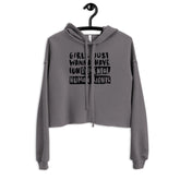 Girls Just Wanna Have Fundamental Human Rights Crop Hoodie