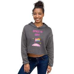 Space Is Gay Crop Hoodie