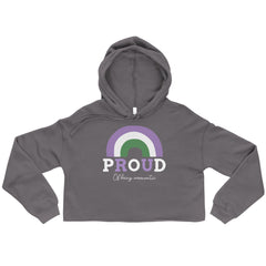 Proud Of Being Aromantic Crop Hoodie