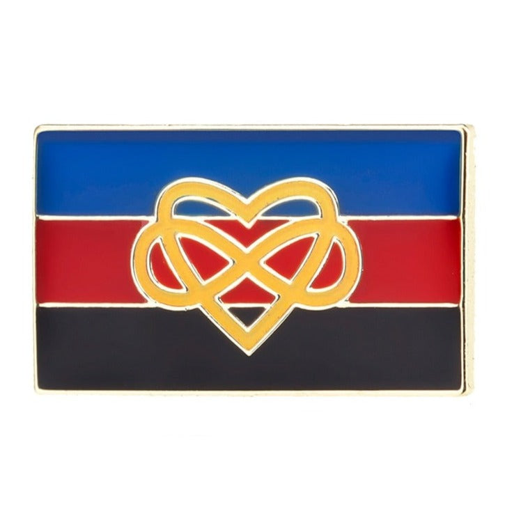 LGBTQA Polyamory Infinity Heart Pride Flag Enamel Pin