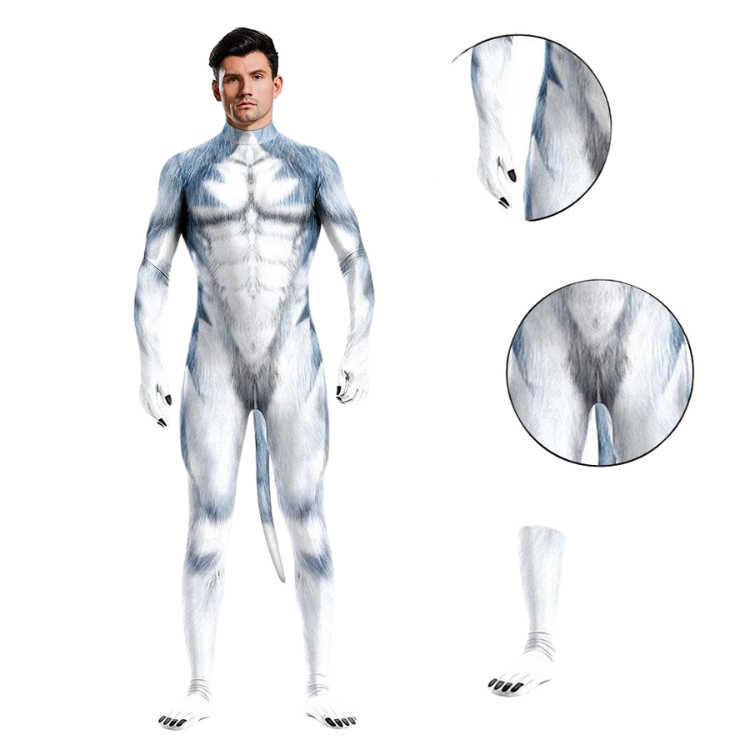 Animal Zentai Body Suit With Tail