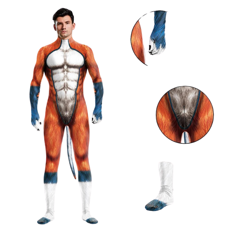 Animal Zentai Body Suit With Tail