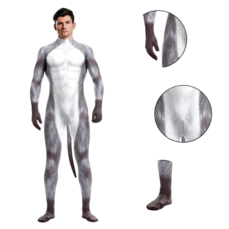 Animal Zentai Body Suit With Tail
