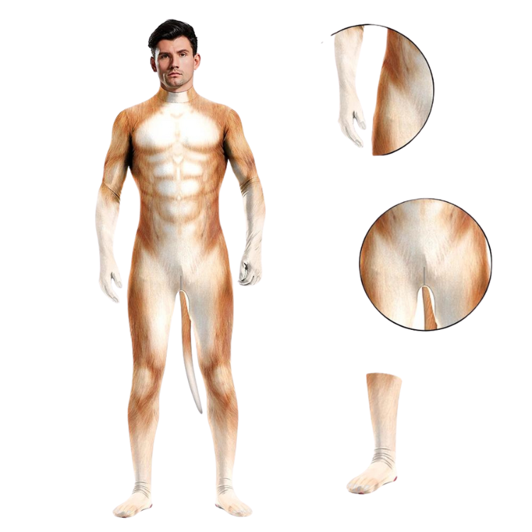 Animal Zentai Body Suit With Tail