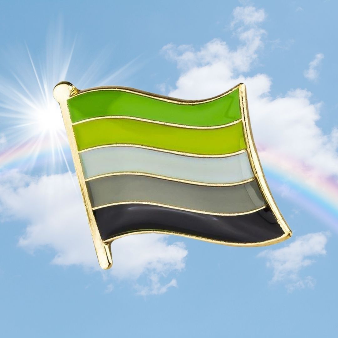 Aromantic Flag Enamel Pin