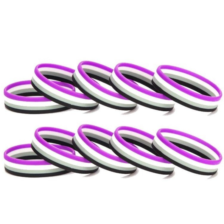 Asexual Pride Rubber Wristband (Set Of 3)