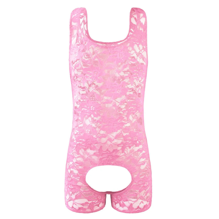 Backless Flower Lace Lingerie Romper