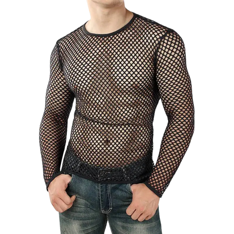 Black See Through Long Sleeve Shirt