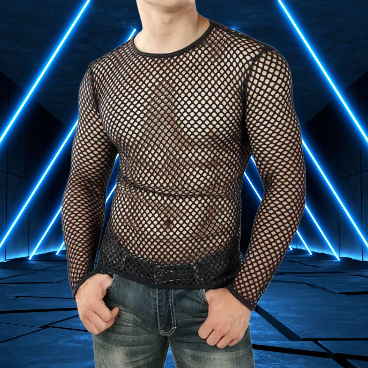 Black See Through Long Sleeve Shirt