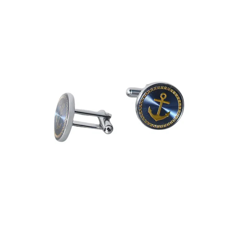 Boat Anchor Enamel Cufflinks