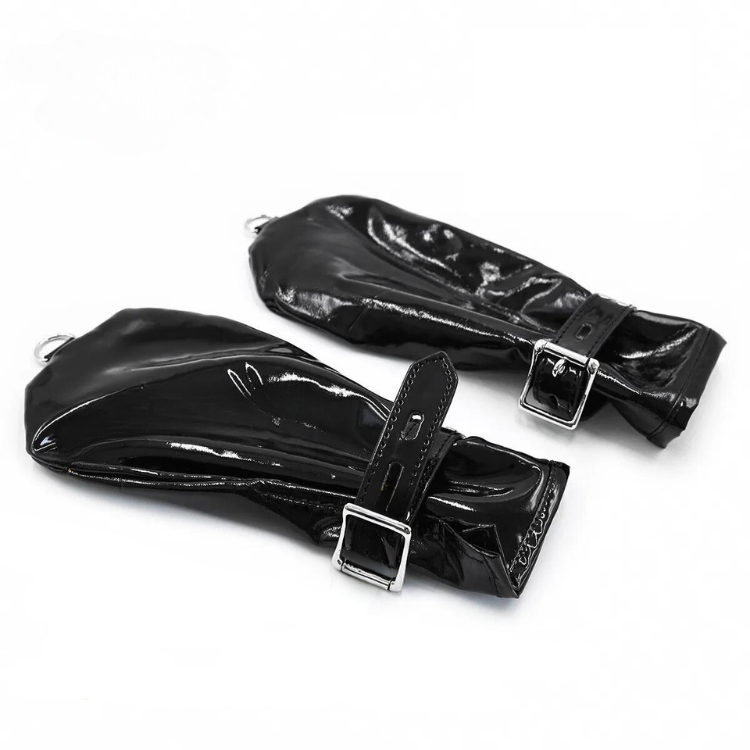 Bondage Leatherette Gauntlets With Restraints