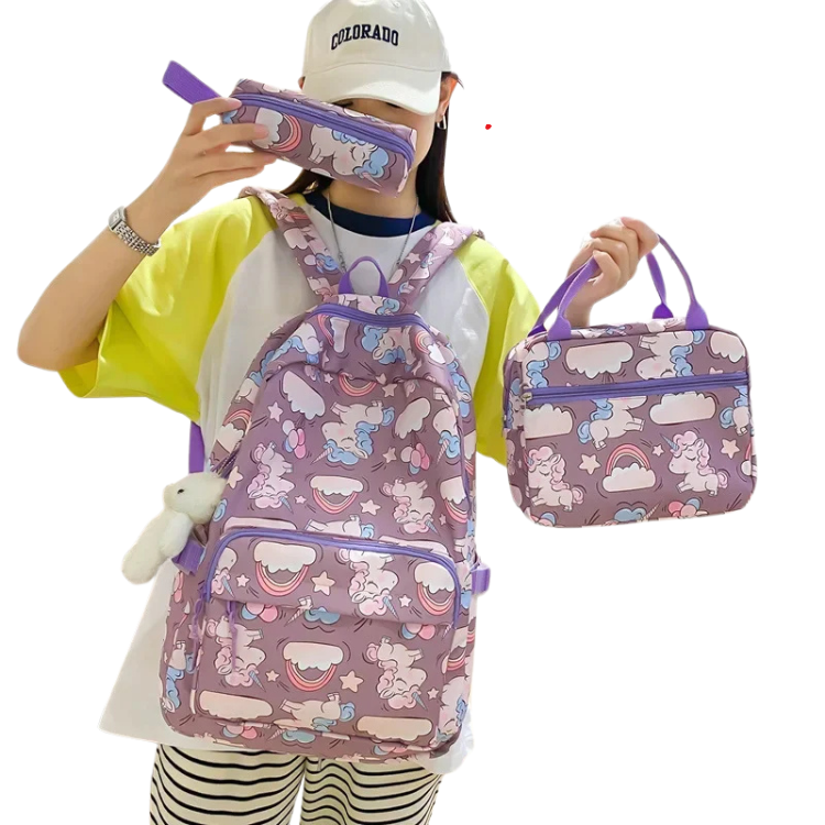 Born To Be A Unicorn Backpack Set (3 Piece)
