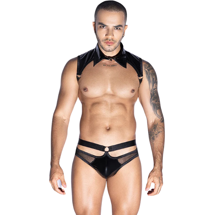 Bound Elegance Mesh Waiter Costume
