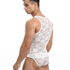 Sexy Lace Rose Tank Tops + Underwear Set