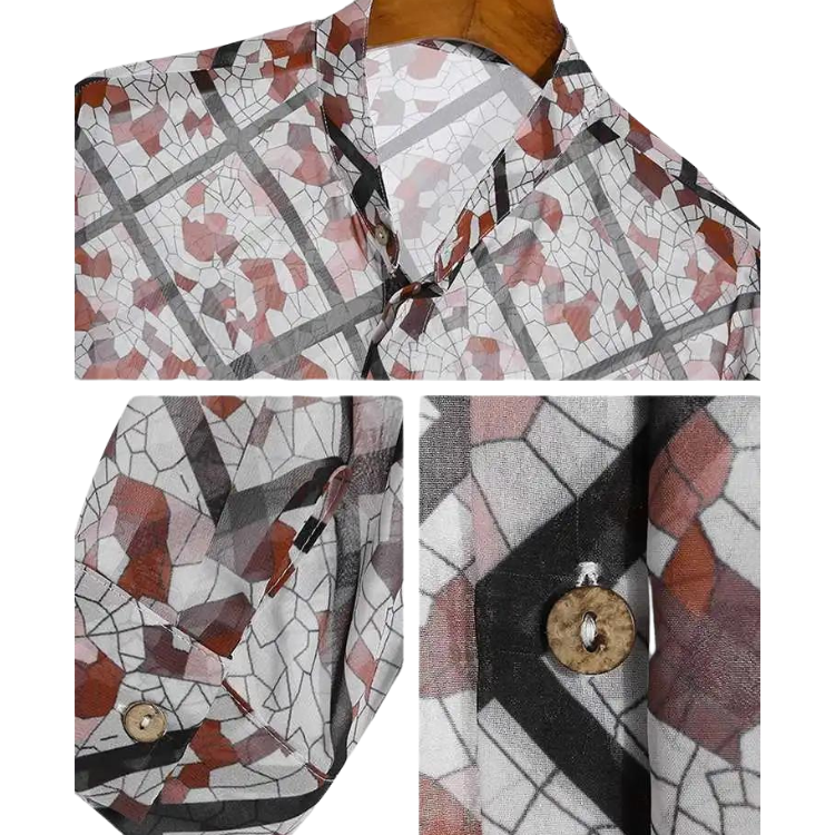 Breezy Allure Casual Mesh Men's Shirt