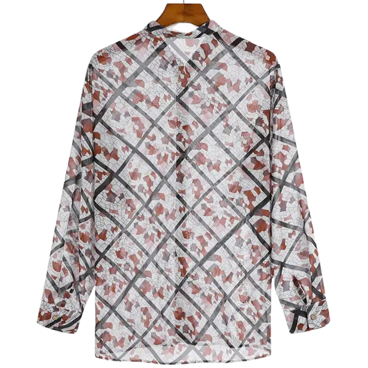 Breezy Allure Casual Mesh Men's Shirt