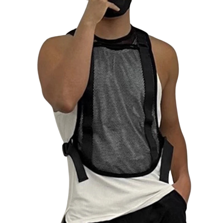 Buckle Up Sexy Rave Mesh Tank Top