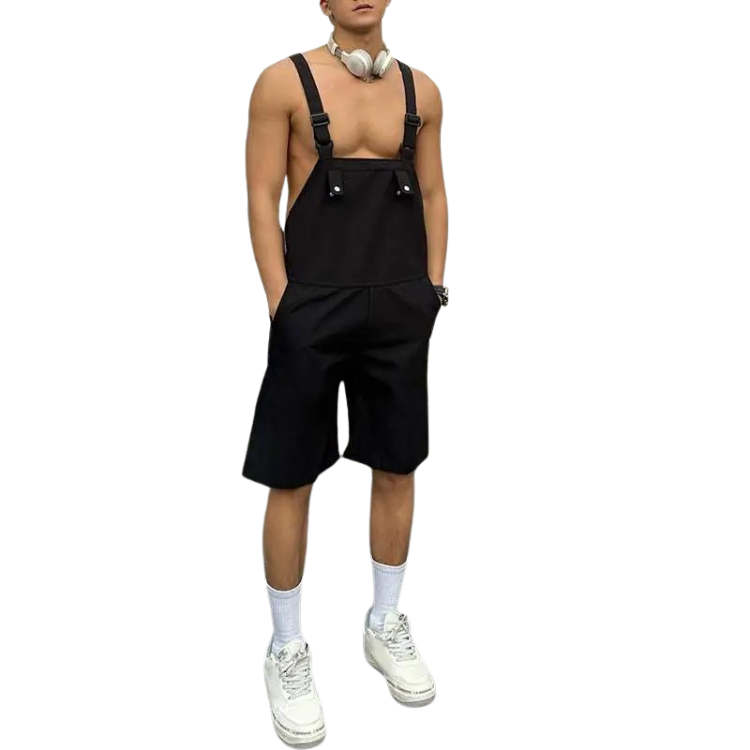 Casual Black Overalls