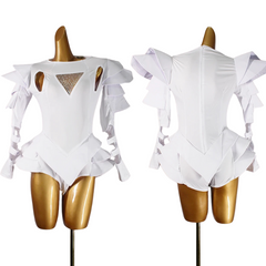 Crystal Couture White Party Bodysuit