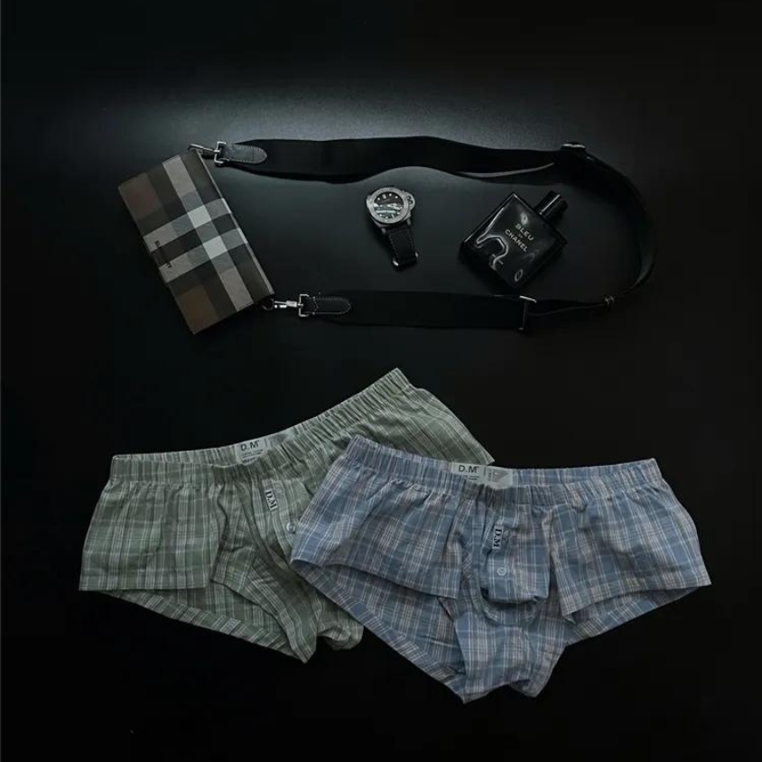 D.M. Plaid Mens Boxers