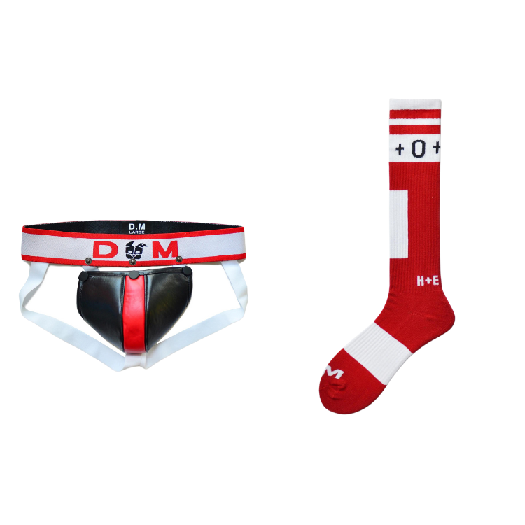 Double Delight Low Waist Color Block Thong + Matching Socks