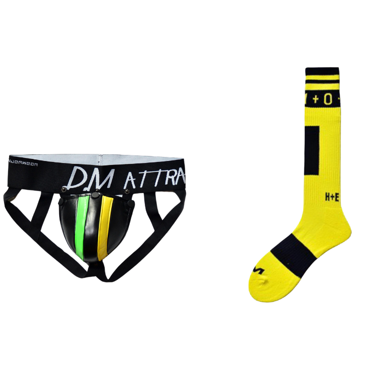 Double Delight Low Waist Color Block Thong + Matching Socks