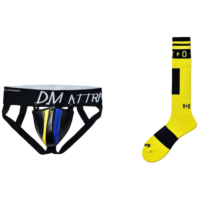 Double Delight Low Waist Color Block Thong + Matching Socks
