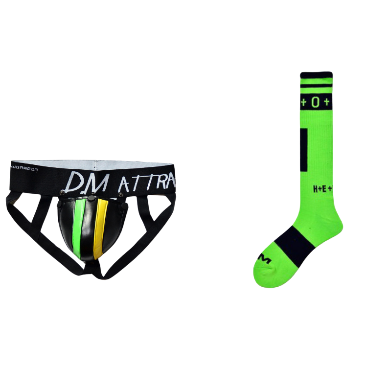 Double Delight Low Waist Color Block Thong + Matching Socks